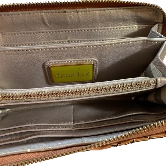 Deux LUX SUNSET ROSE GOLD WOVEN ZIP AROUND WALLET - Picture 5 of 8